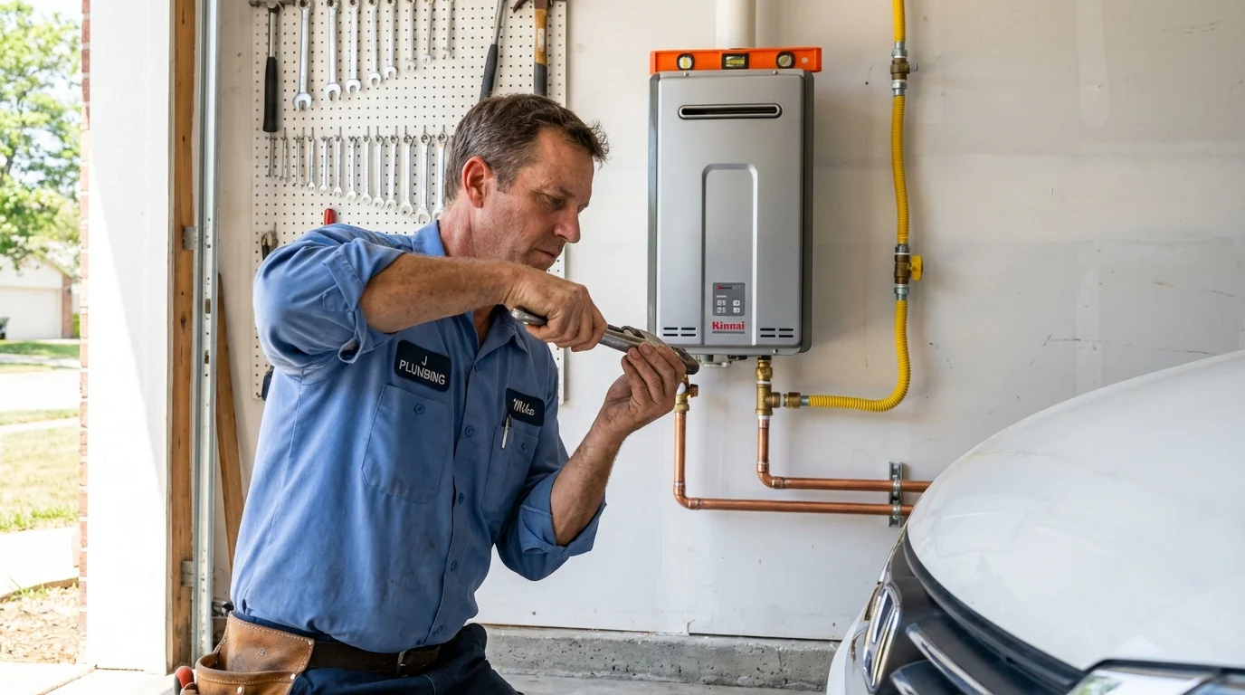 Tankless water heater installation by a Johns Plumbing LLC plumber in Dyersburg